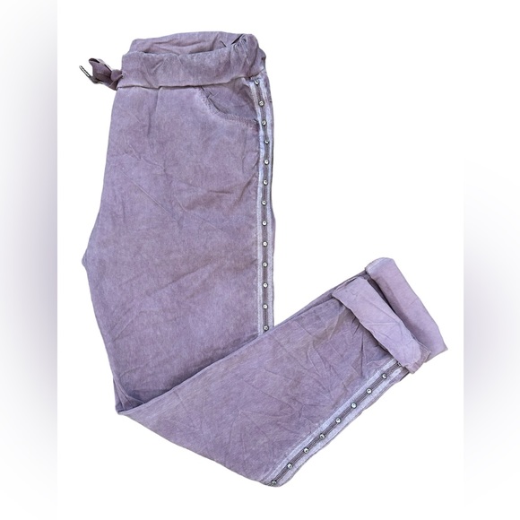 Plus size magic pants with diamanté ribbon on sides - pink - NWT - Picture 4 of 4